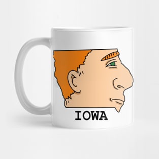 A funny map of Iowa Mug